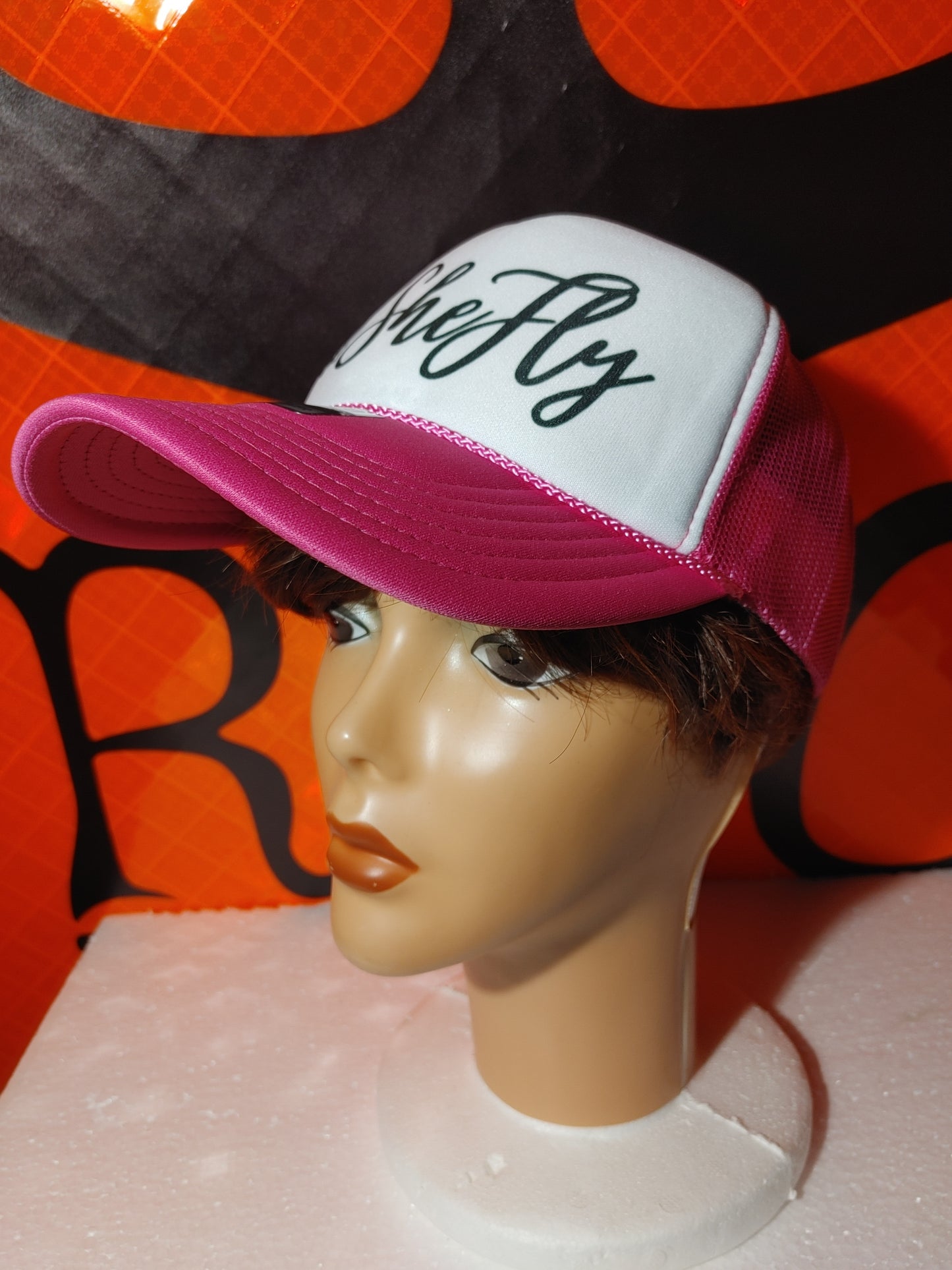 Shefly Clothing Mesh Snapback Trucker hat Shehat in Pink or Black