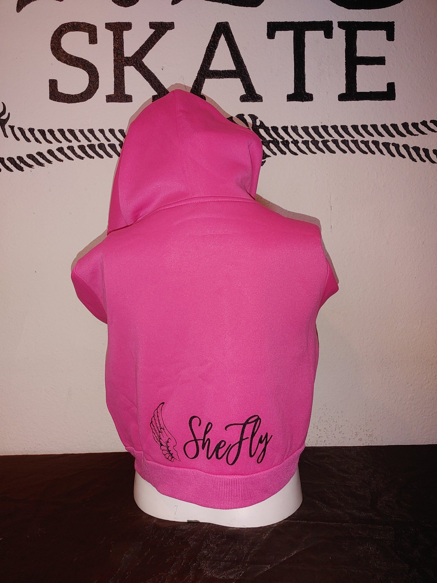 Pink SheFly zip up crop sweatshirt shesweater